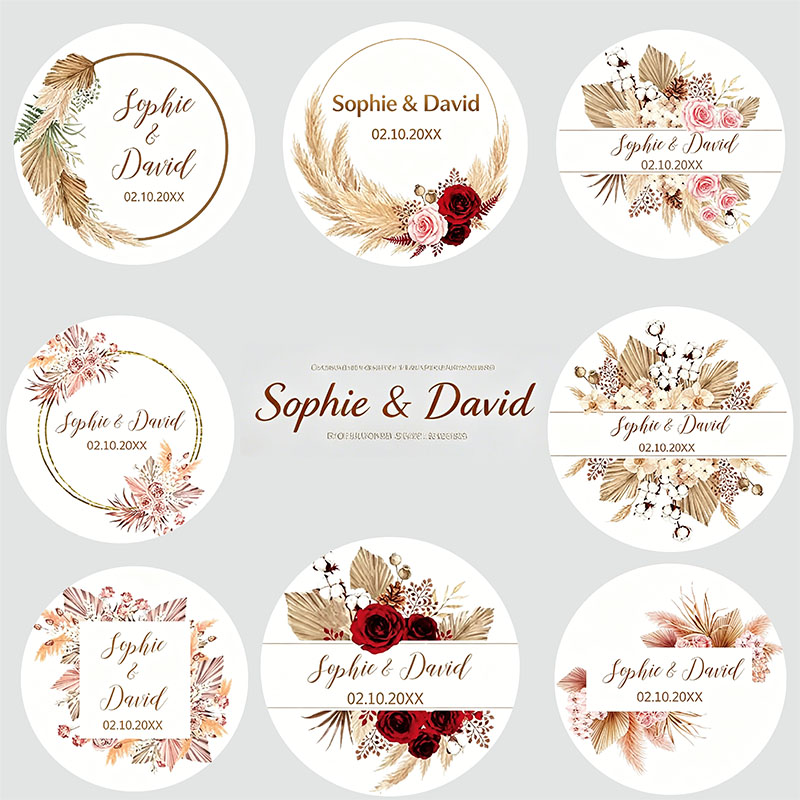 สติกเกอร์งานแต่งงานลายพัดปาปาส - Pampas Grass Decor บทวิจารณ์และราคา