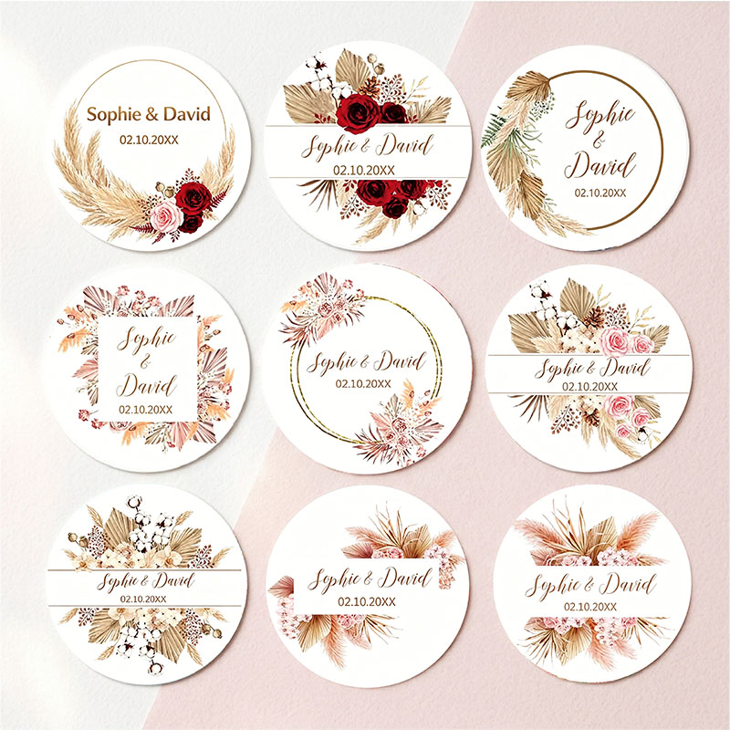 สติกเกอร์งานแต่งงานลายพัดปาปาส - Pampas Grass Decor บทวิจารณ์และราคา