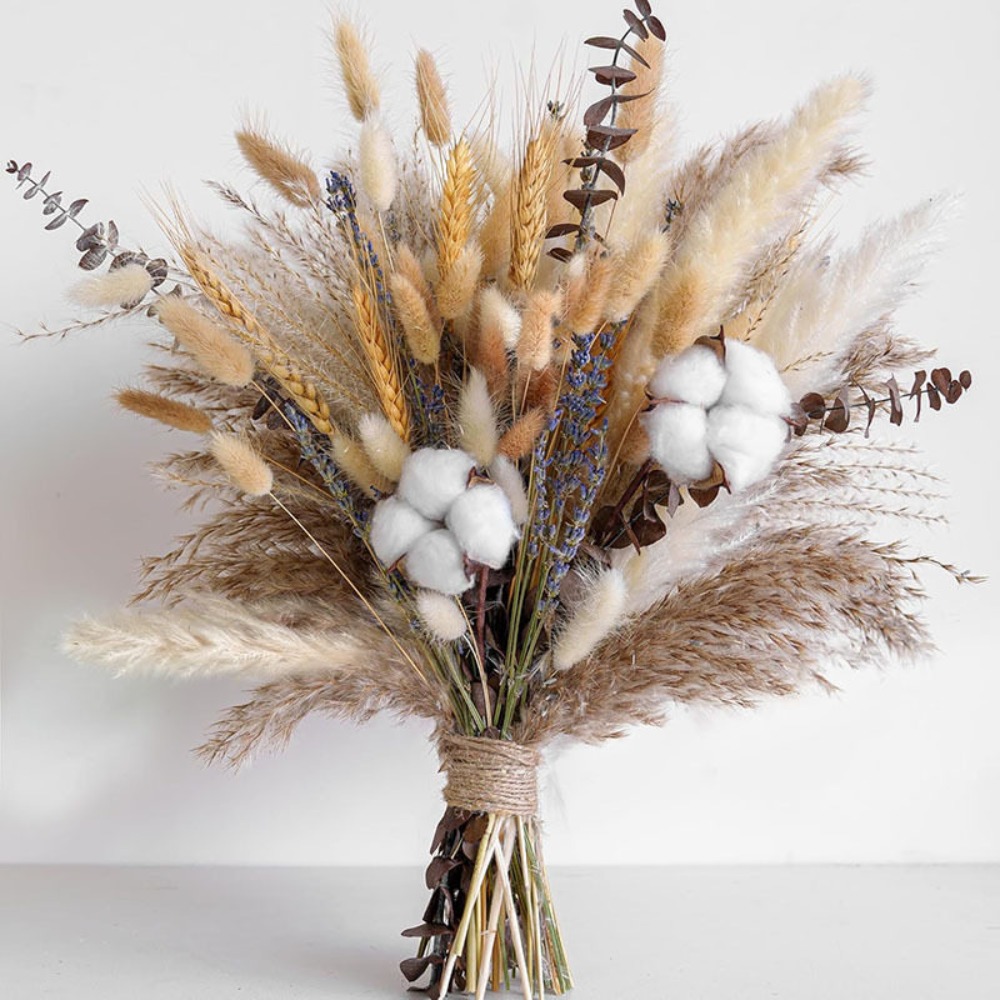 80 ชิ้นดอกไม้แห้งธรรมชาติช่อดอ - Pampas Grass Decor บทวิจารณ์และราคา