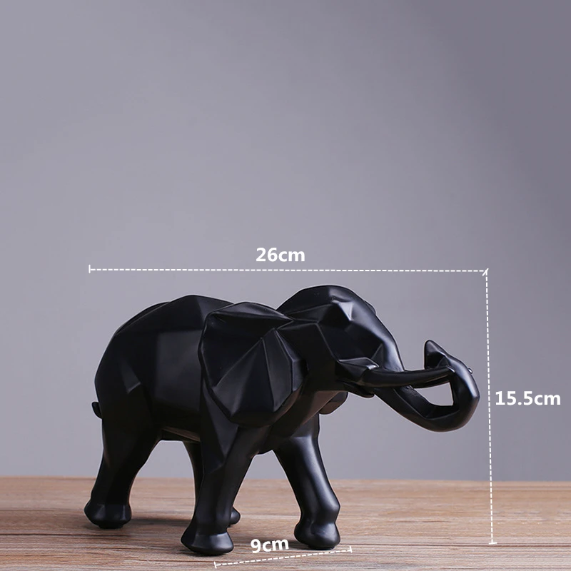 Creative Resin รูปปั้นช้างสีดํ - Abstract Sculpture Resin บทวิจารณ์และราคา