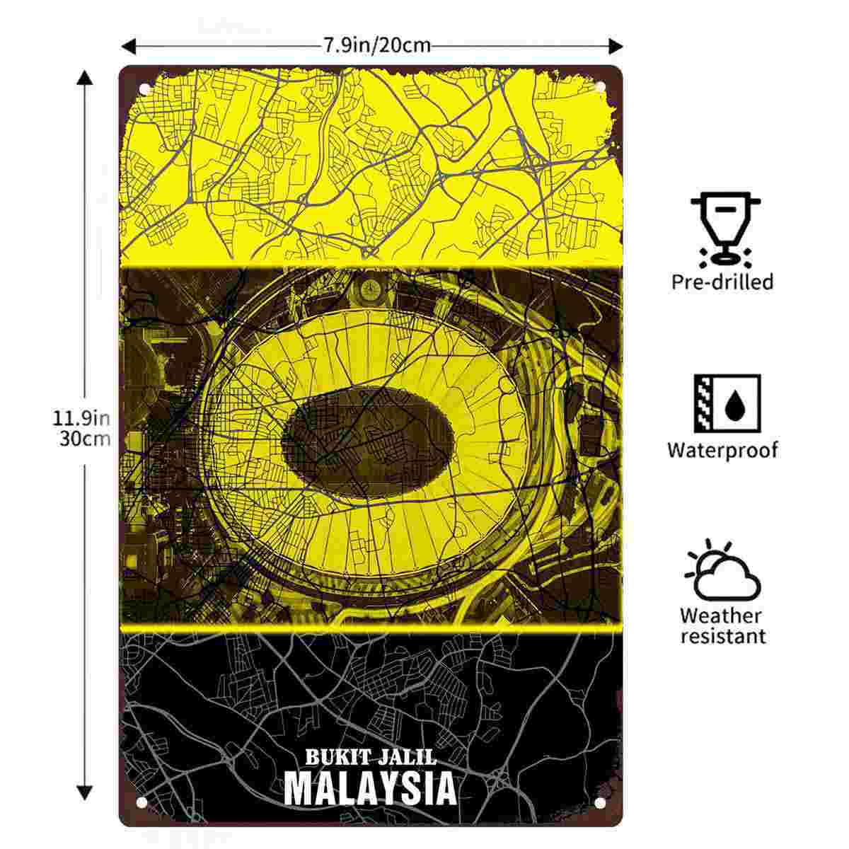 ป้ายโลหะติดผนังรูปแผนที่เมืองบ - Home Decor Malaysia บทวิจารณ์และราคา
