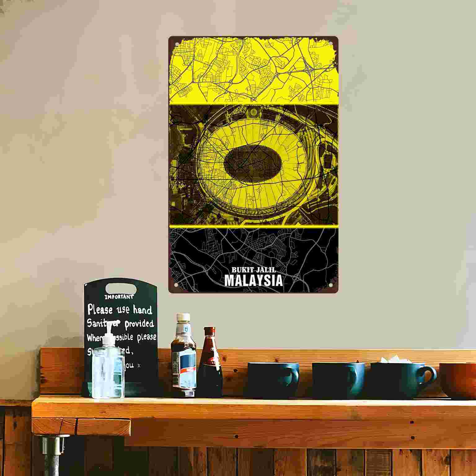 ป้ายโลหะติดผนังรูปแผนที่เมืองบ - Home Decor Malaysia บทวิจารณ์และราคา