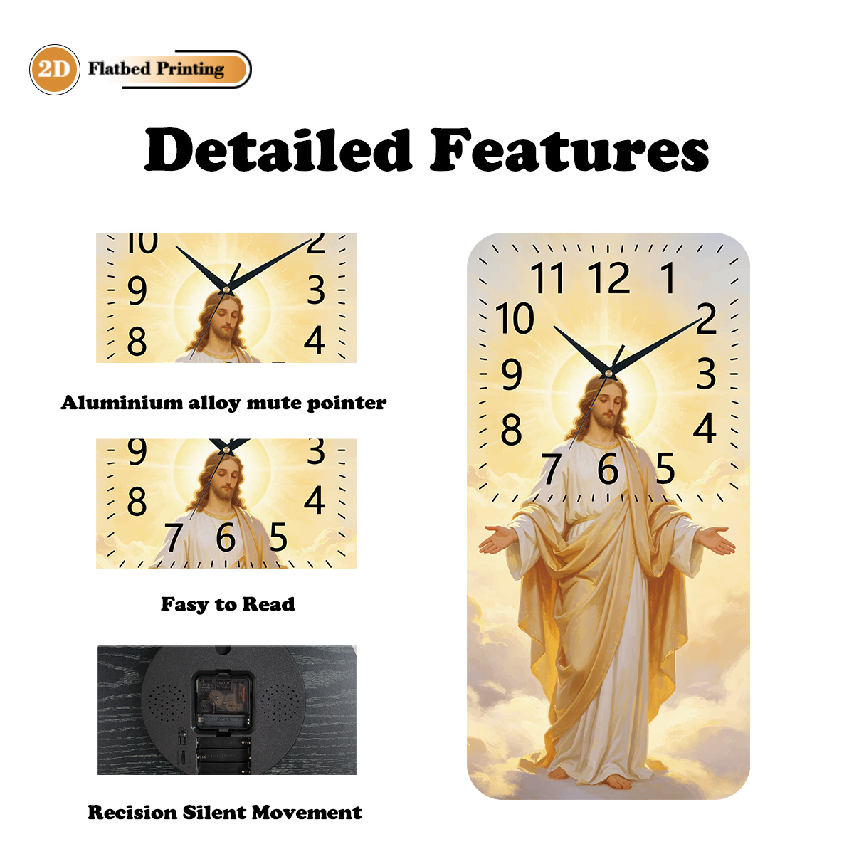 นาฬิกาแขวนผนังไม้ทรงสี่เหลี่ยม - Home Decor Locations บทวิจารณ์และราคา