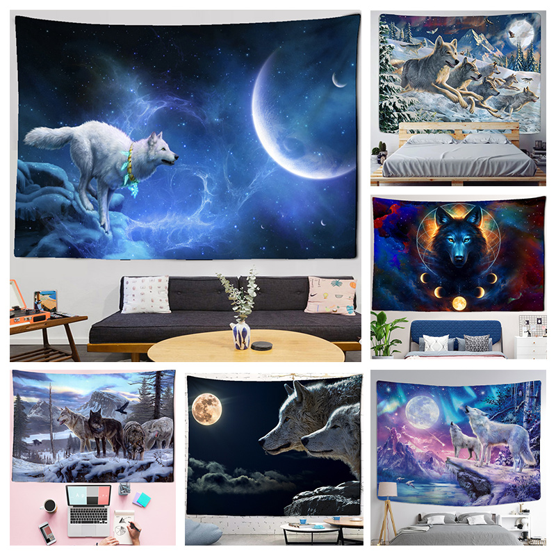 พรมติดผนังลายหมาป่าแฟนตาซีแบบแ - Home Decor Yoga บทวิจารณ์และราคา