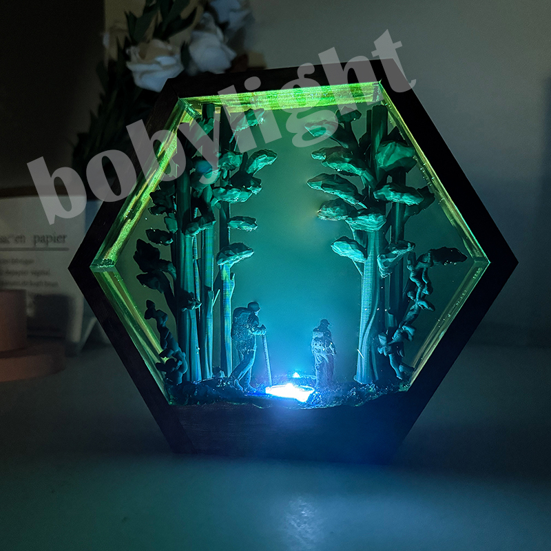 โคมไฟเรซิ่นรูปนักเดินป่า แสงไฟ - Home Decor Resin บทวิจารณ์และราคา