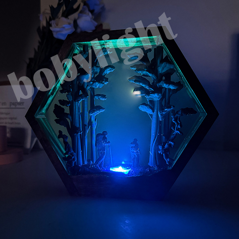 โคมไฟเรซิ่นรูปนักเดินป่า แสงไฟ - Home Decor Resin บทวิจารณ์และราคา