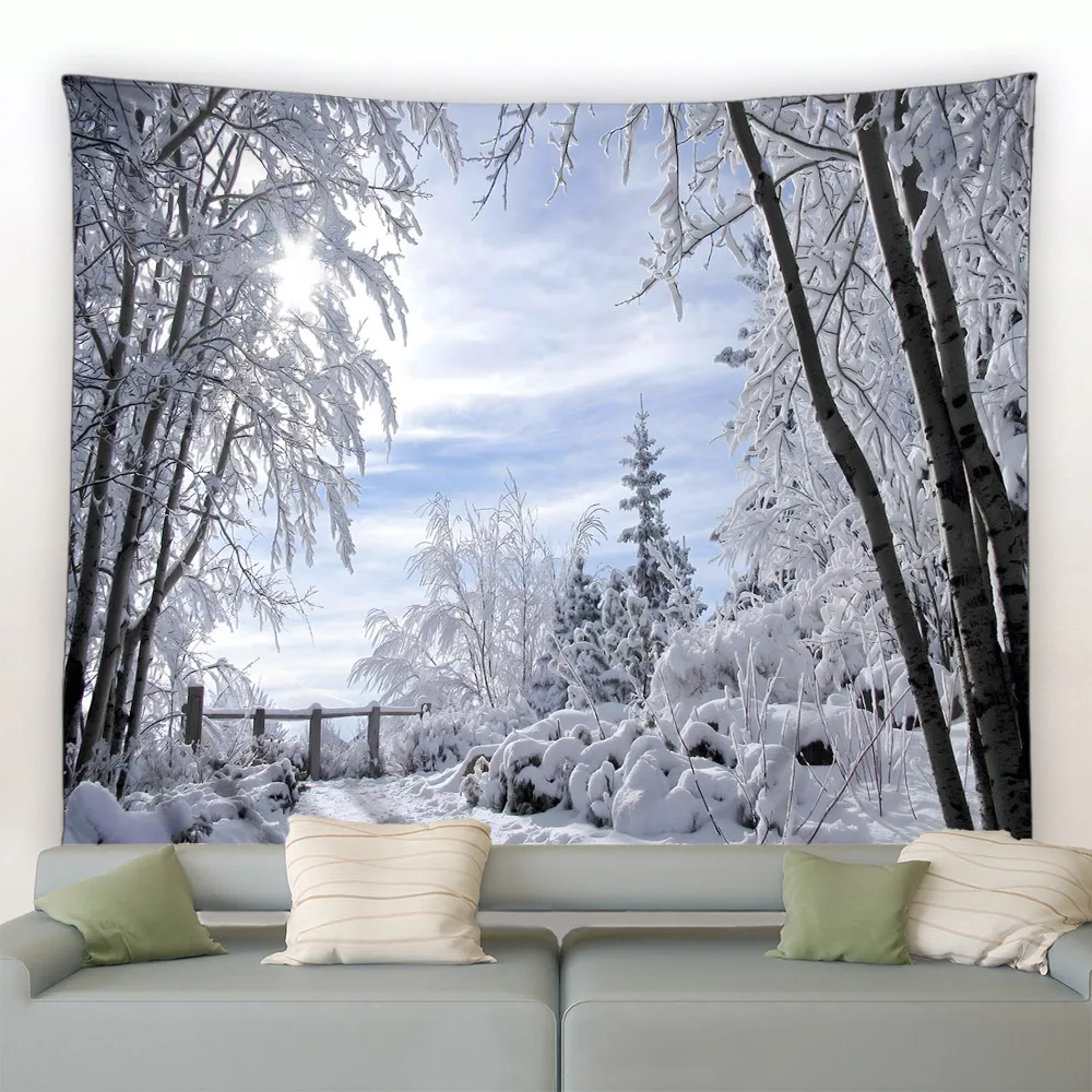 พรมติดผนังลายป่าสีขาวธรรมชาติส - Home Decor Yoga บทวิจารณ์และราคา