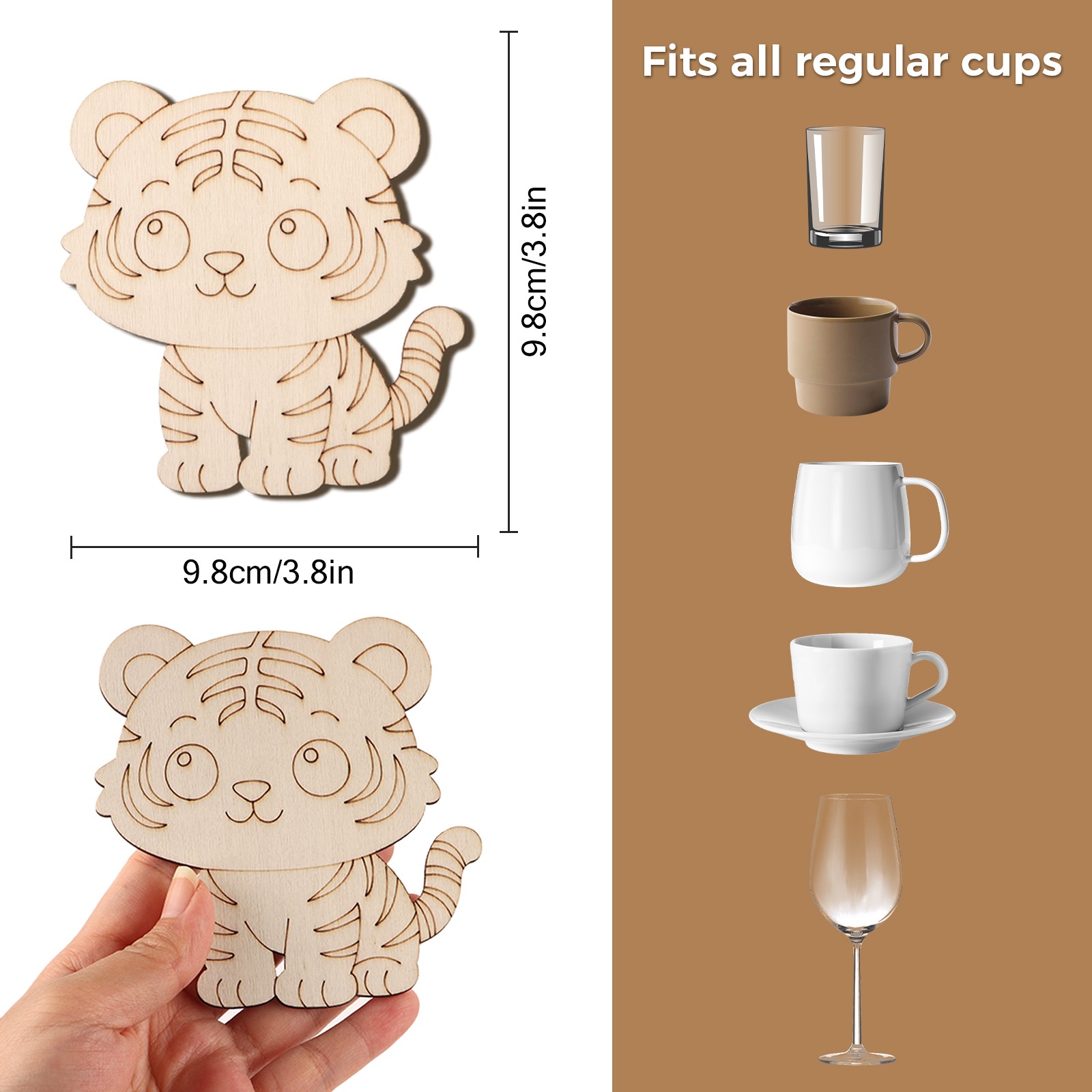 ชุดงานฝีมือไม้รูปเสือ 10 ชิ้น/ - Home Decor Handmade บทวิจารณ์และราคา
