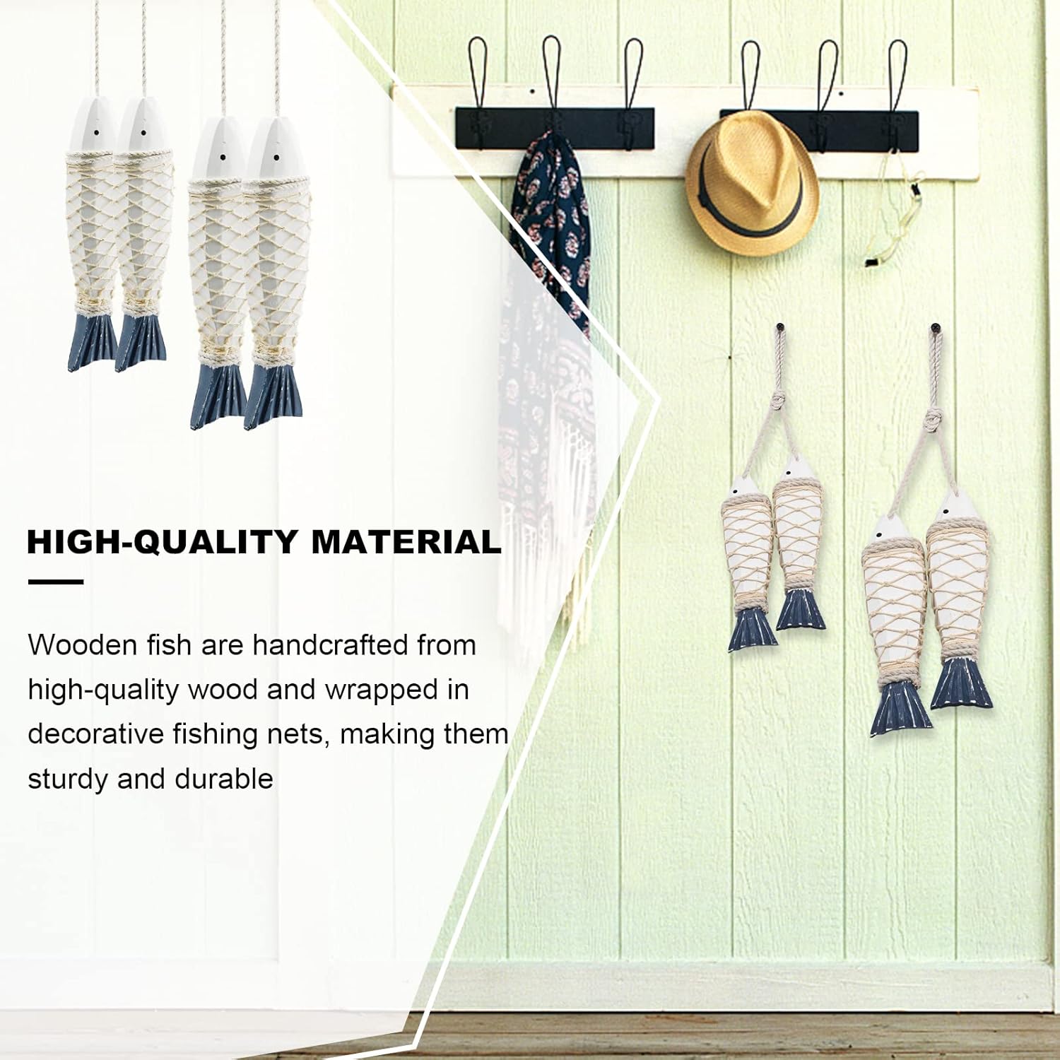 งานแกะสลักไม้รูปปลาโบราณ ตกแต่ - Home Decor Nautical บทวิจารณ์และราคา