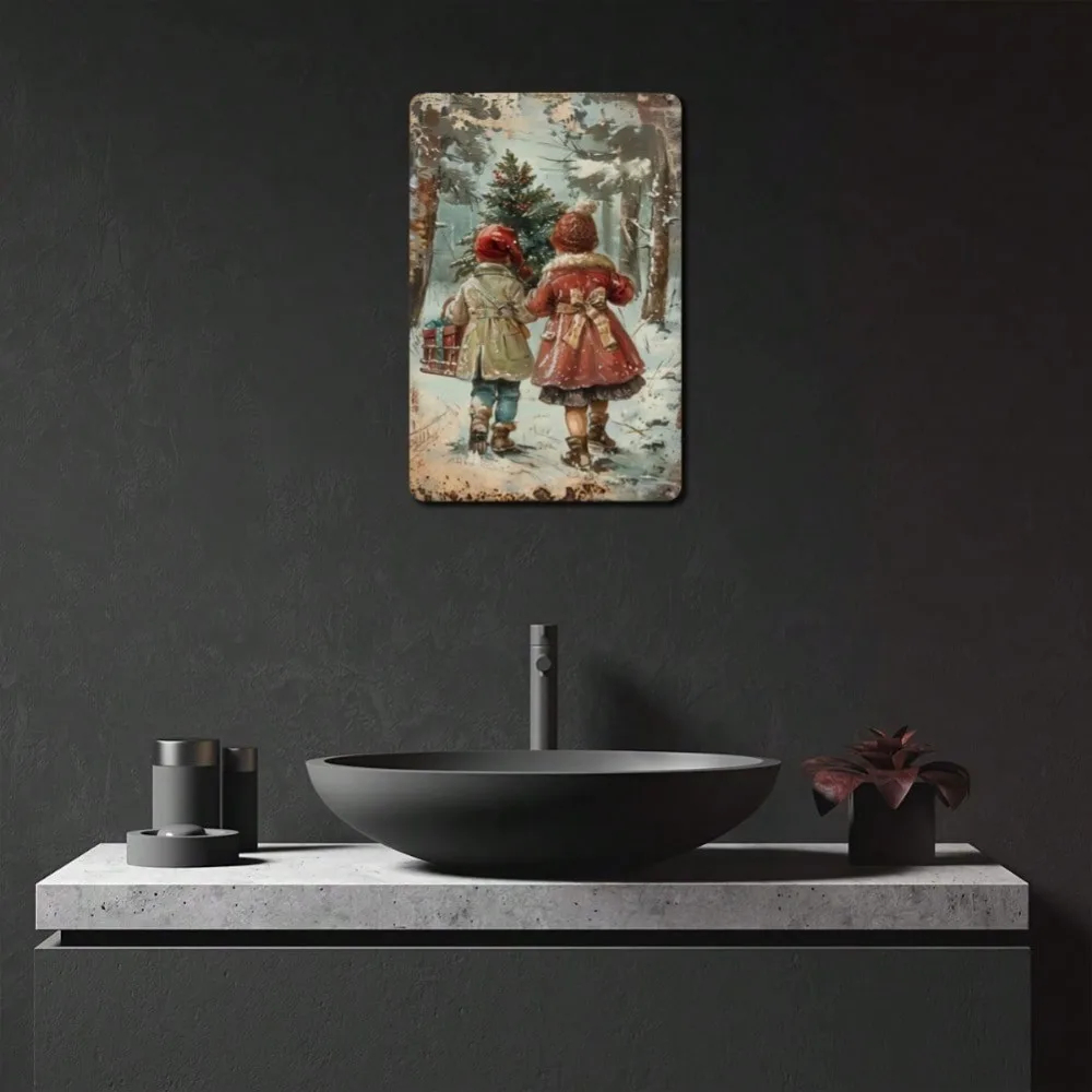 ป้ายโลหะคริสต์มาสวินเทจ ขนาด 8 - Home Decor Locations บทวิจารณ์และราคา