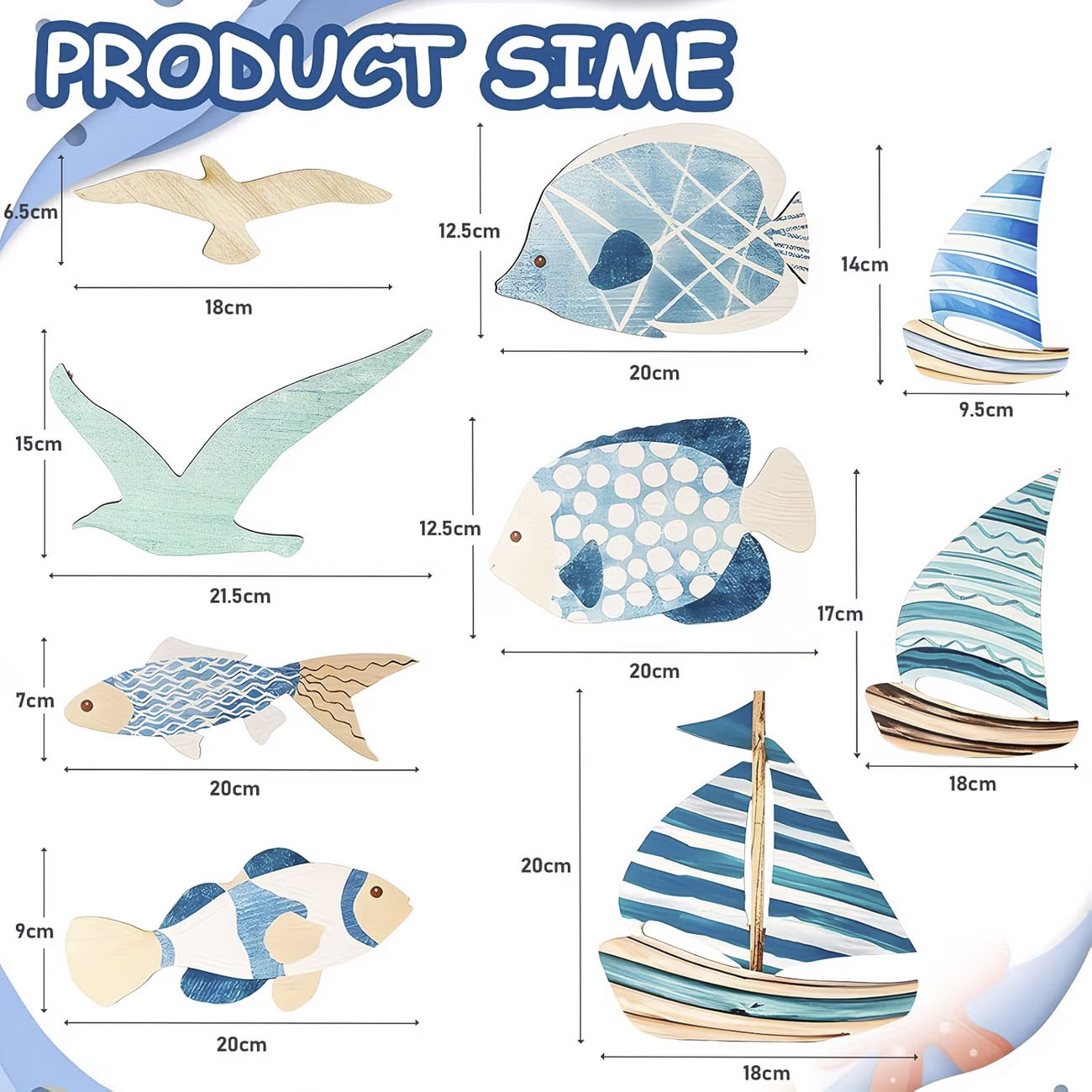 ชุดตกแต่งผนังไม้รูปปลาเขตร้อน  - Home Decor Nautical บทวิจารณ์และราคา