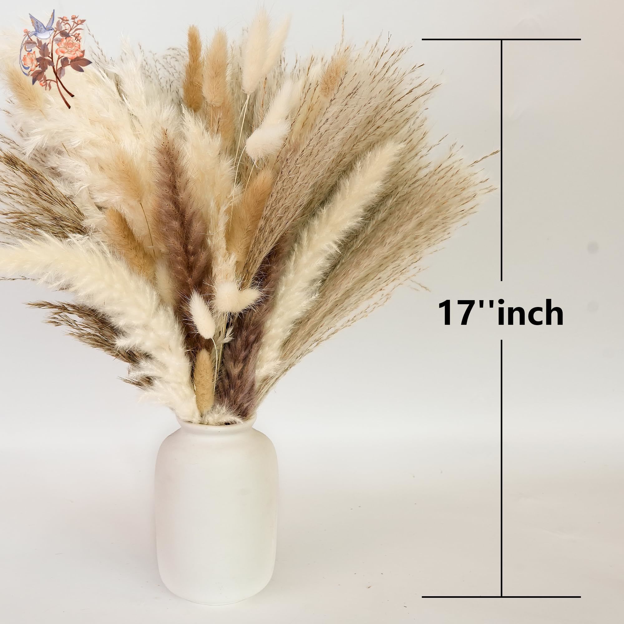ช่อดอกหญ้าแพมพัสแห้งธรรมชาติขน - Pampas Grass Decor บทวิจารณ์และราคา