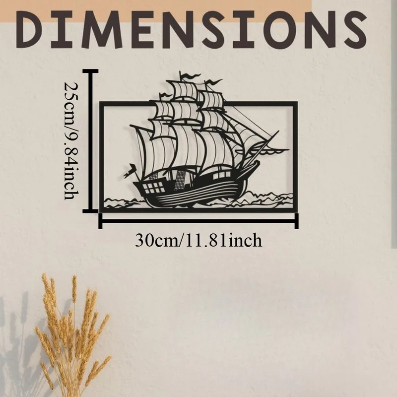 งานศิลปะติดผนังรูปเรือใบโลหะ ข - Home Decor Nautical บทวิจารณ์และราคา