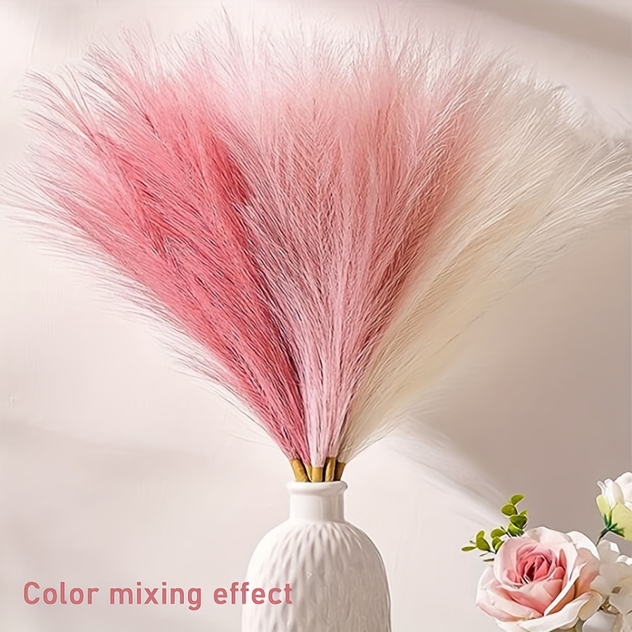 หญ้าเทียม10ชิ้นขนนกเทียมเทียมอ - Pampas Grass Decor บทวิจารณ์และราคา