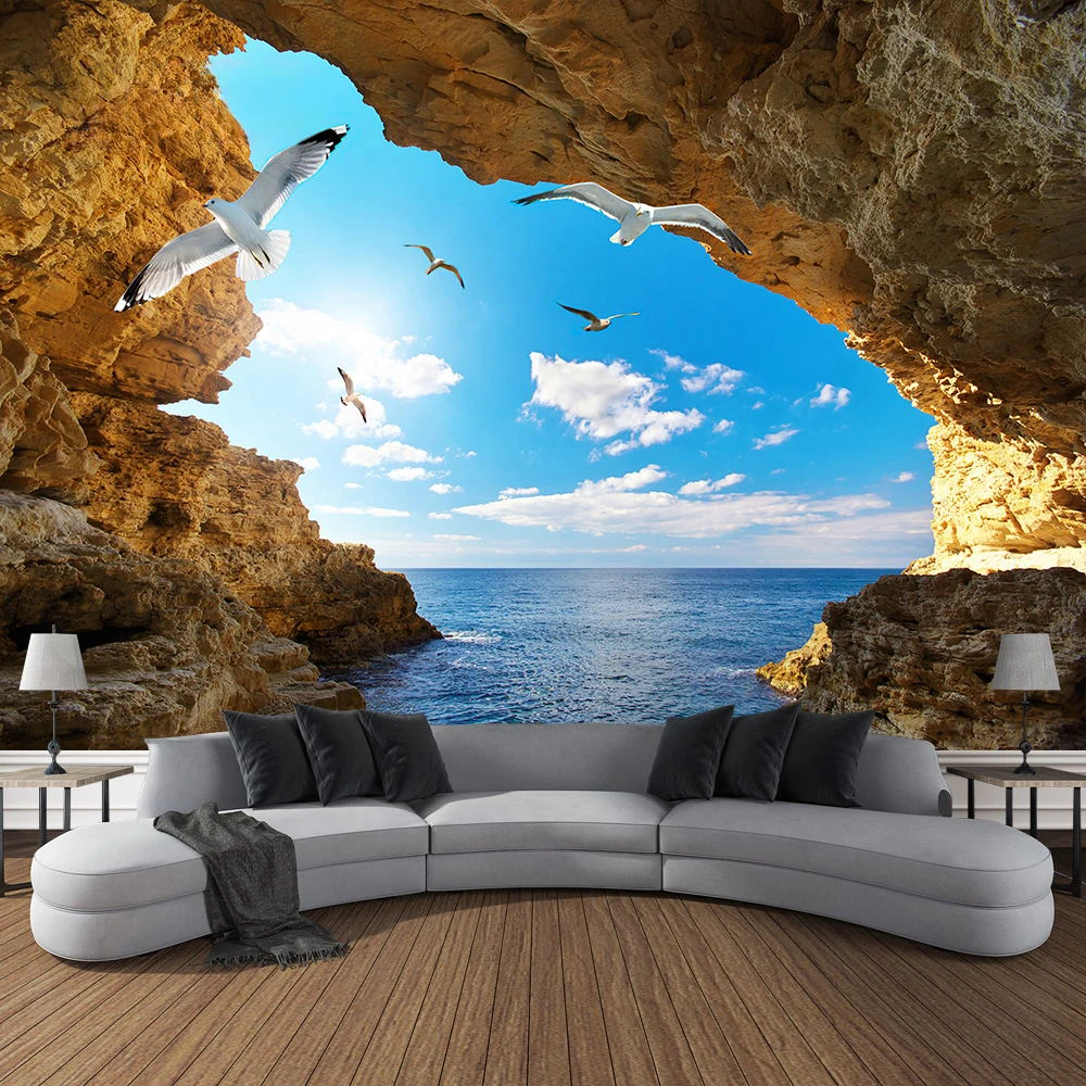 ถ้ําภูเขาภูมิทัศน์Tapestry Oce - Home Decor Yoga บทวิจารณ์และราคา