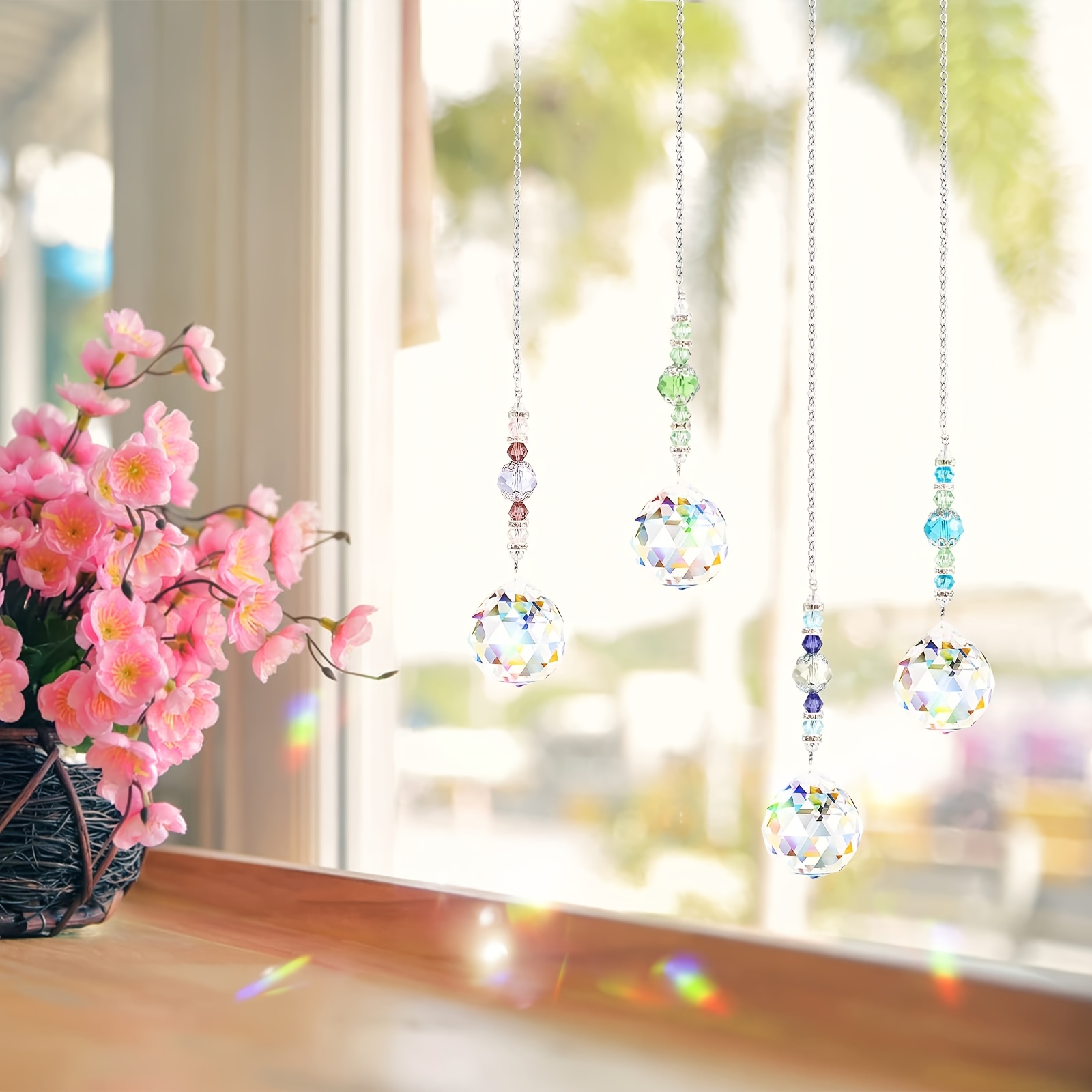 4 ชิ้นหน้าต่างคริสตัล Suncatch - Crystal Sun Catcher บทวิจารณ์และราคา