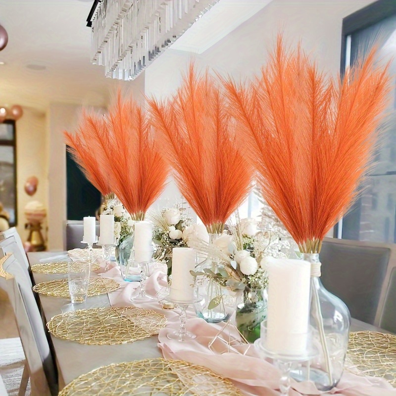หญ้าแพมพัสสีส้มสดใส 10 ชิ้น ต้ - Pampas Grass Decor บทวิจารณ์และราคา