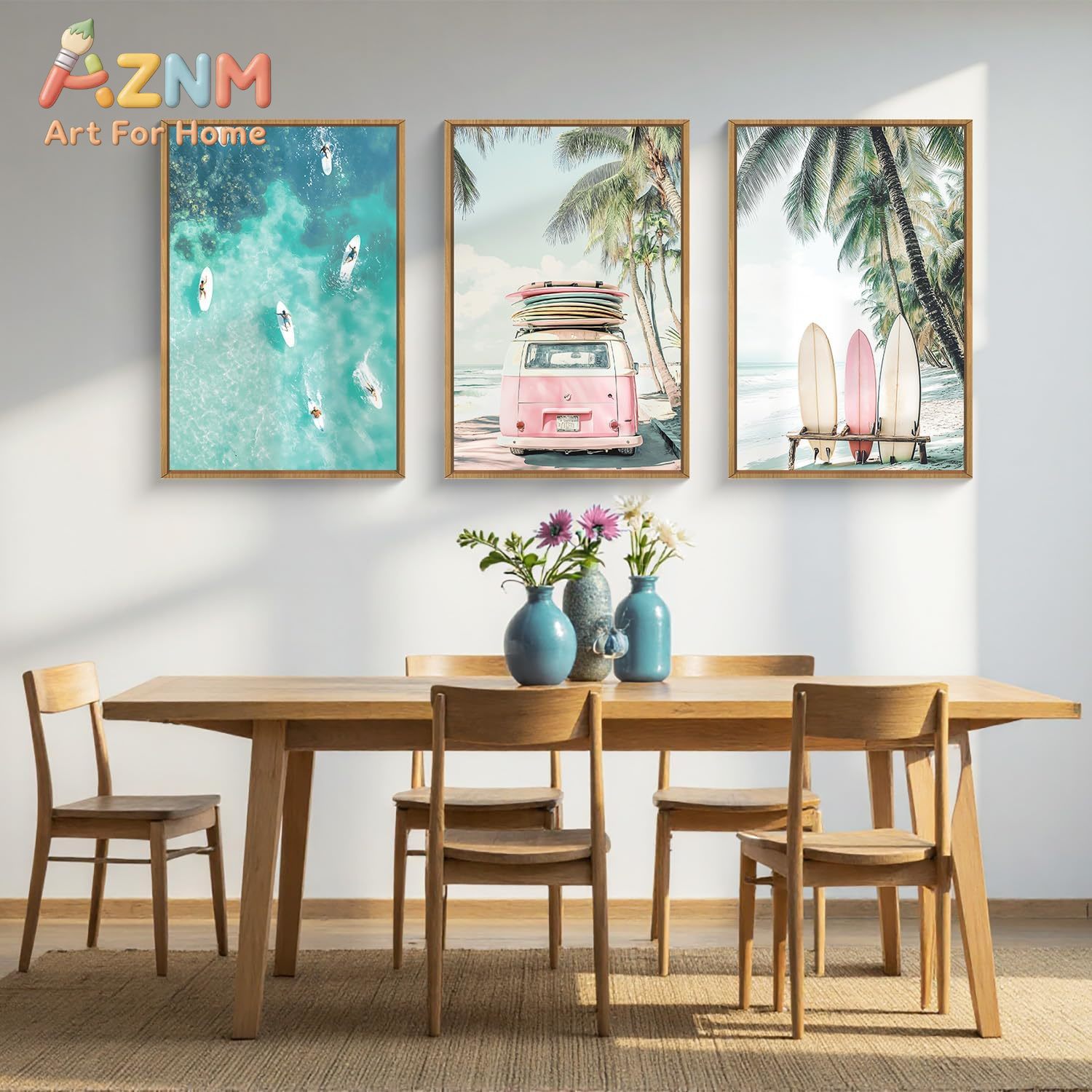 ภาพพิมพ์บนผ้าใบลายกระดานโต้คลื - Home Decor Nautical บทวิจารณ์และราคา