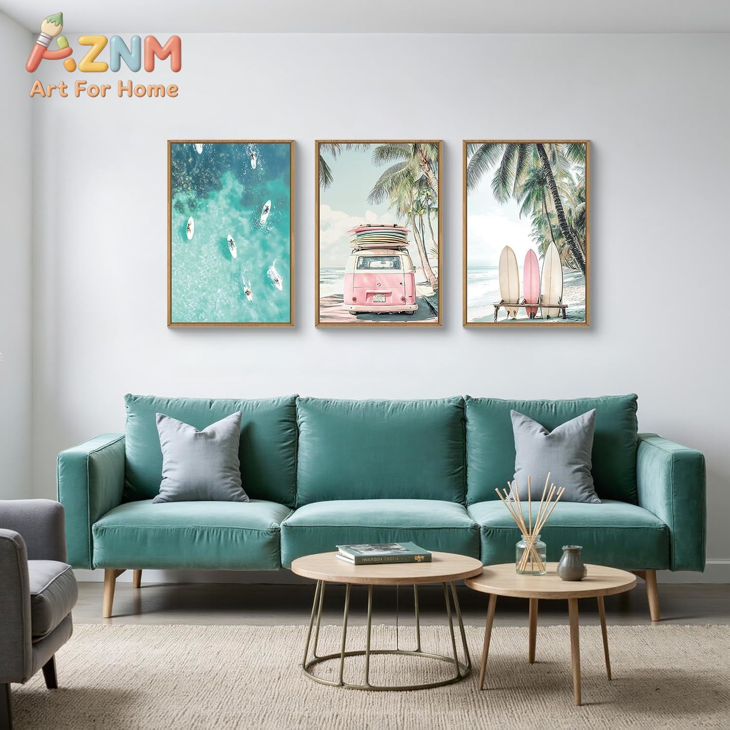 ภาพพิมพ์บนผ้าใบลายกระดานโต้คลื - Home Decor Nautical บทวิจารณ์และราคา