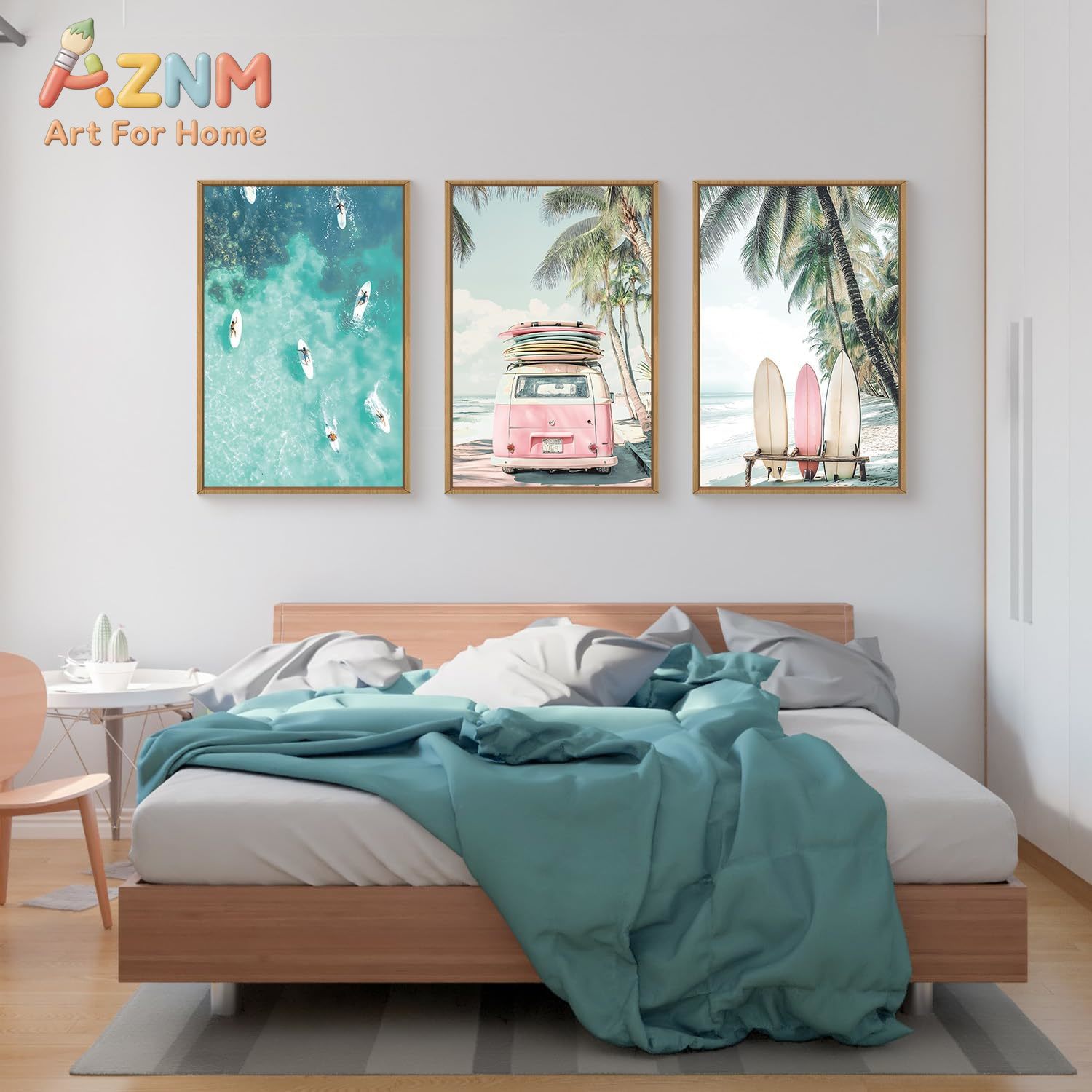 ภาพพิมพ์บนผ้าใบลายกระดานโต้คลื - Home Decor Nautical บทวิจารณ์และราคา