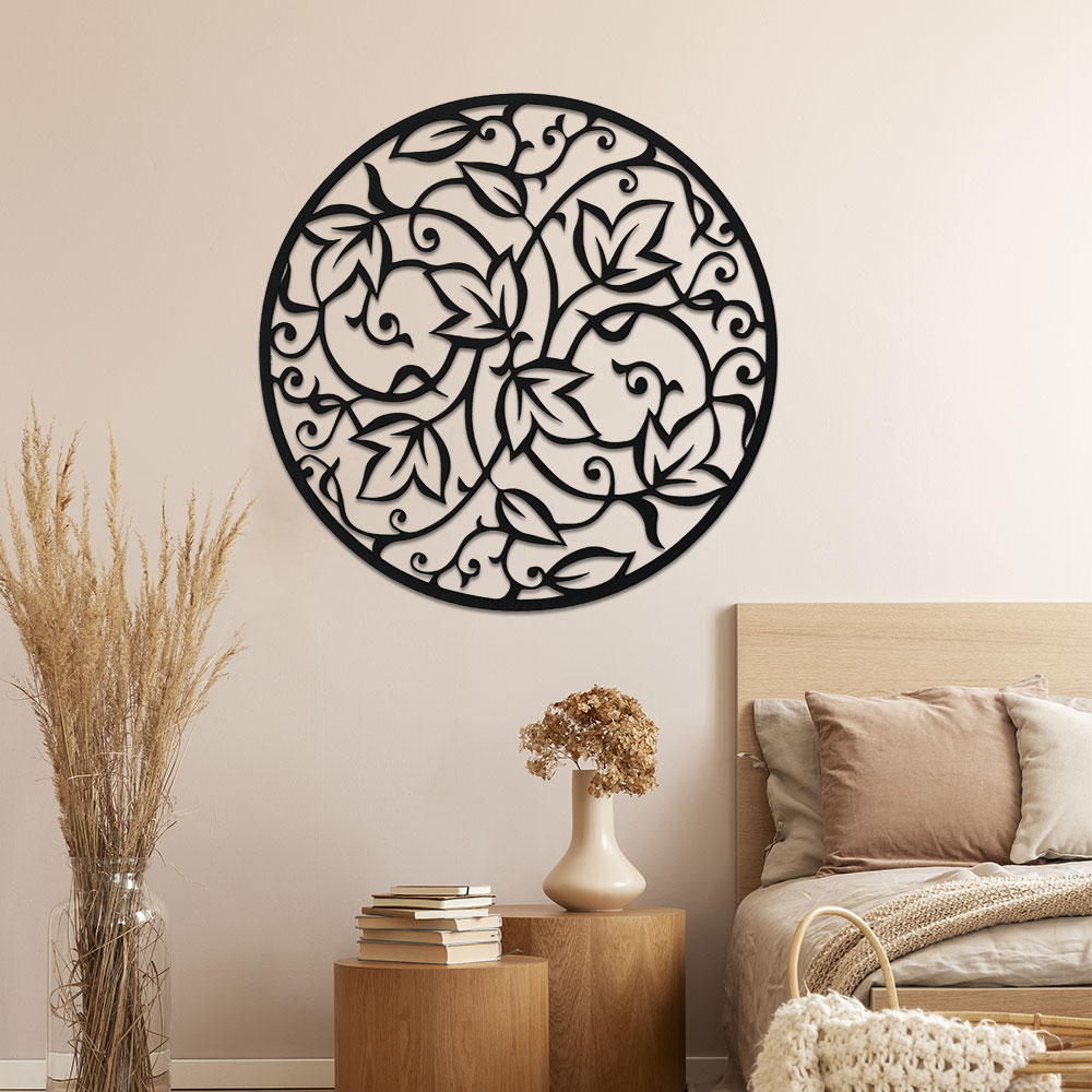 Elegant โลหะสีดํา Mandala Wall - Home Decor Yoga บทวิจารณ์และราคา