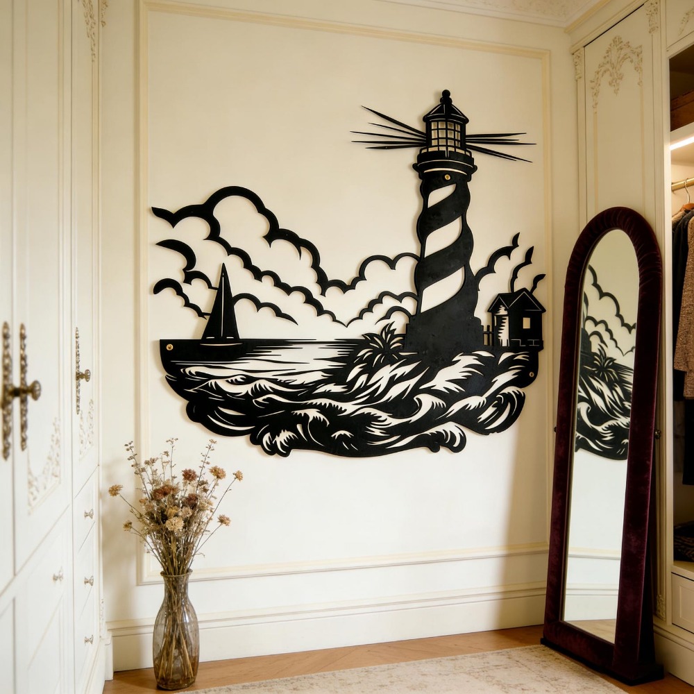 CIFbuy ศิลปะติดผนังโลหะ ประภาค - Home Decor Nautical บทวิจารณ์และราคา