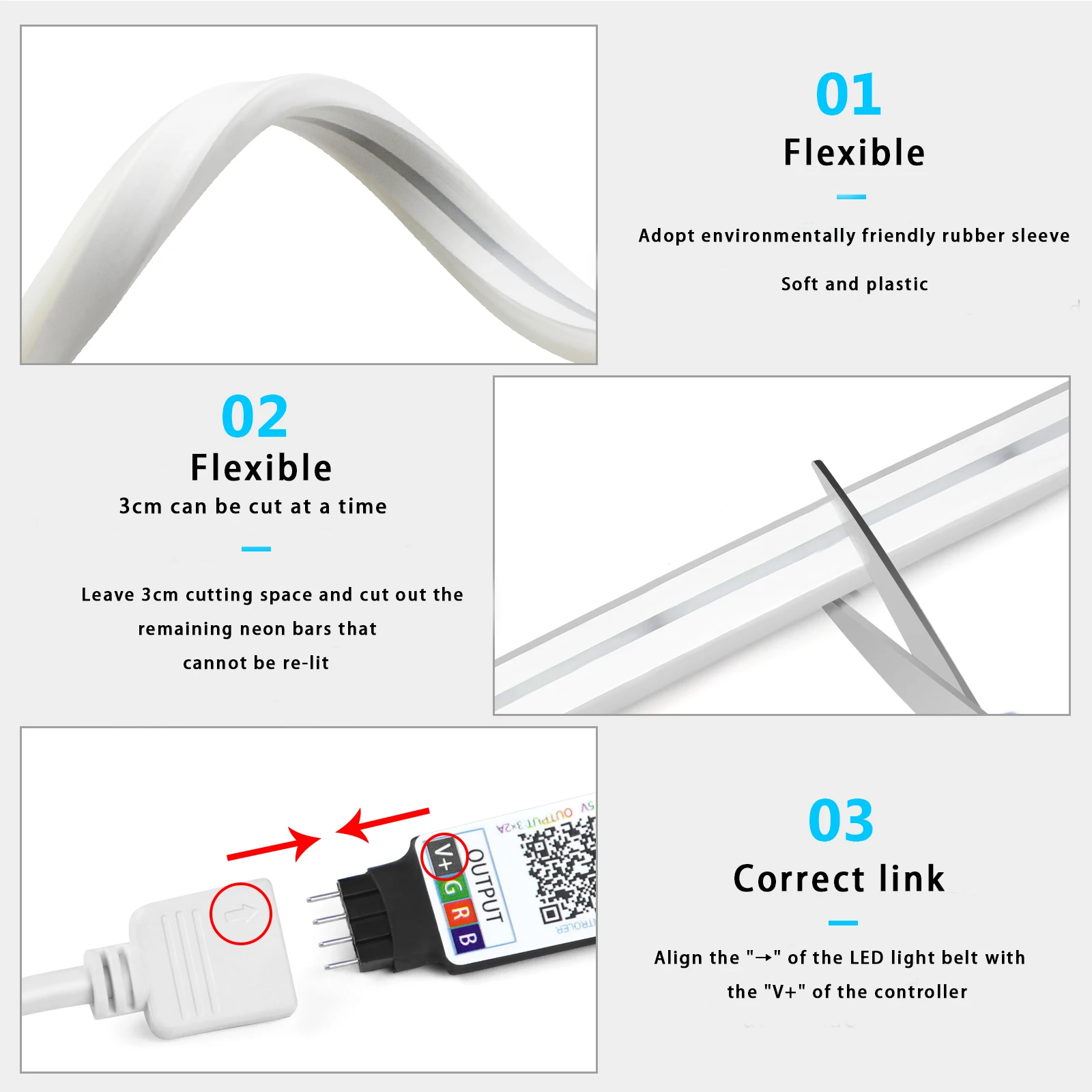 ไฟนีออน LED RGB ขนาด 1-5 เมตร  - Led Strip Lights บทวิจารณ์และราคา